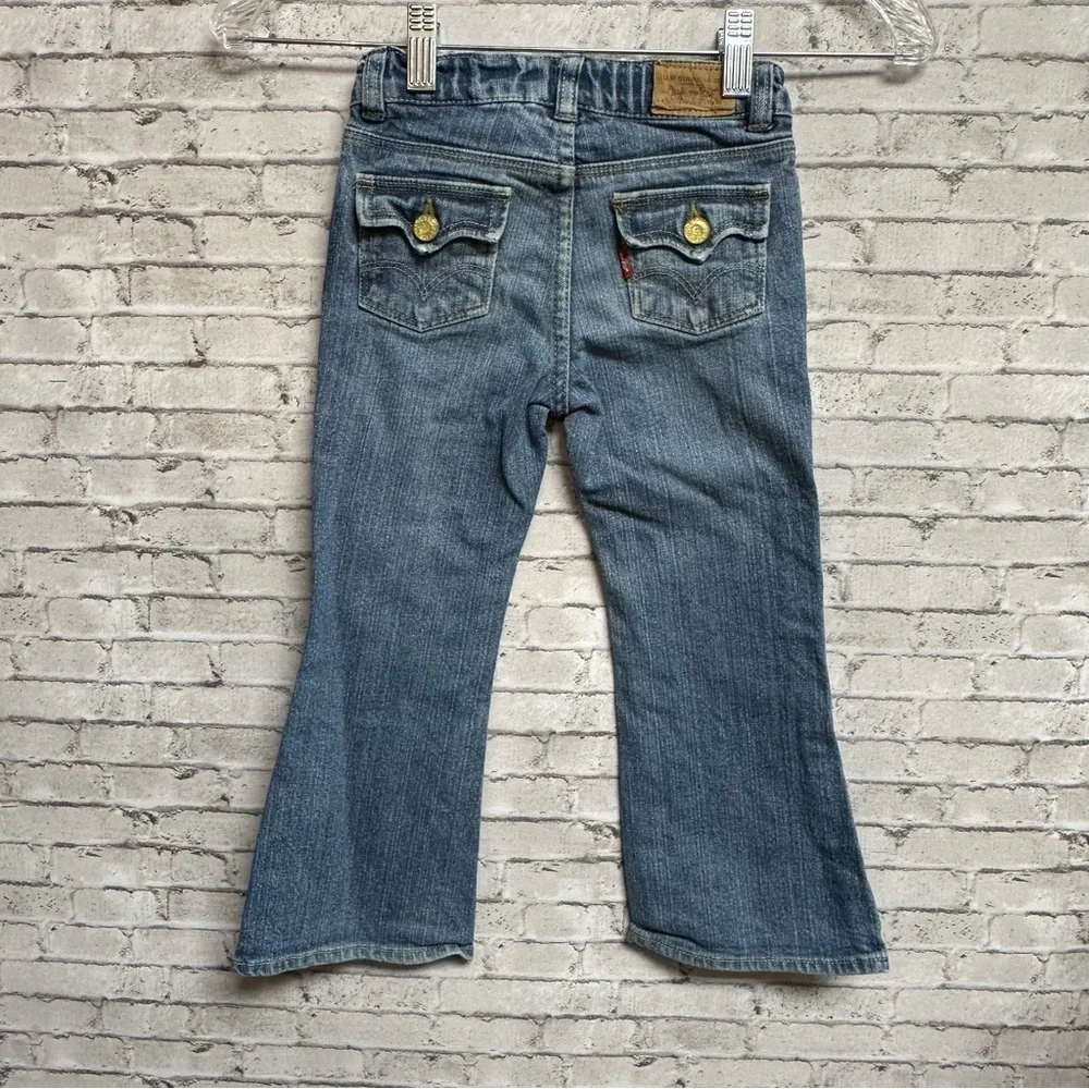 Levi's Jeans Flare Fit Kids 4 Regular Jeans Sparkle Buttons Flap Pockets